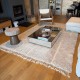 Tapis Beni Ouarain beige uni à losanges 310 x 210 cm