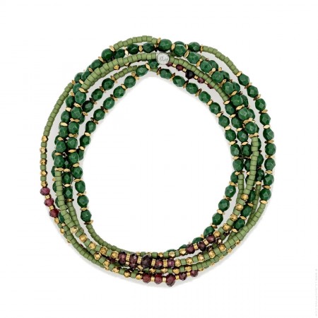 Bracelet 6 tours connexion vert