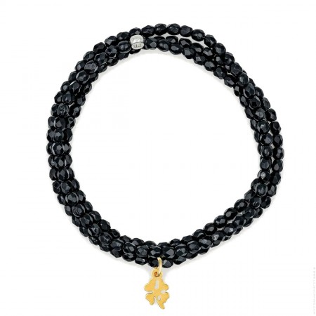 Bracelet 3 tours star gold vanille