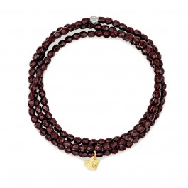 Bracelet 3 tours coeur gold chocolat