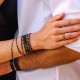 Bracelet 6 tours Andy 6 gold black