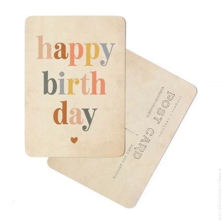 Happy Birthday old paper Cinq Mai postcard