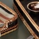 Natural and black bamboo napkin holder