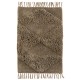 Tufted ivory and caramel stripped cotton bath mat