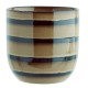 Vase boule en grès marron et beige