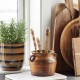 Brown and off white stoneware vase