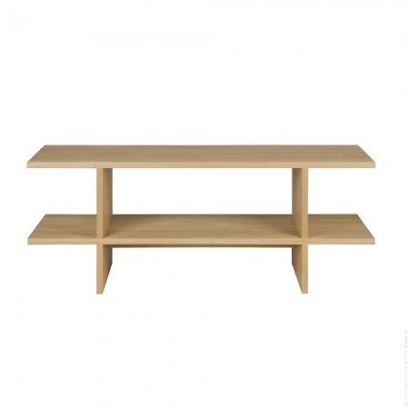 Solid oak Kabuki sidetable