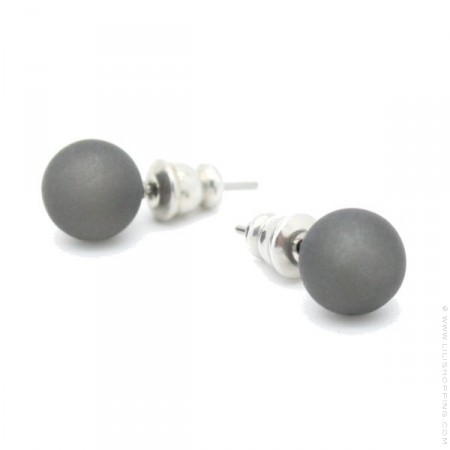 Boucles d'oreilles Zoé Bonbon gris foncé