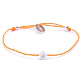 Silver Star Orange Cord Bracelet