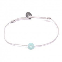 Bracelet amazonite sur lien gris