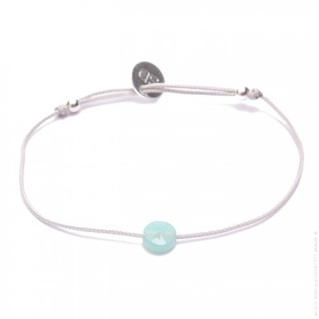 Bracelet quartz rose sur lien gris Sophie Deschamps Kids