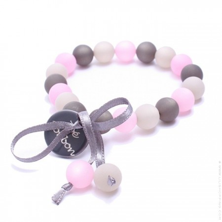 Bracelet mini boules gris rose