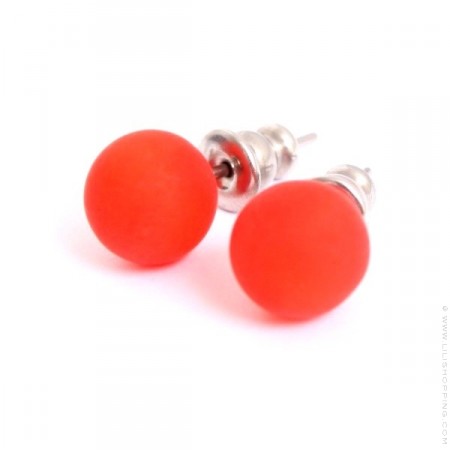 Orange resin earrings