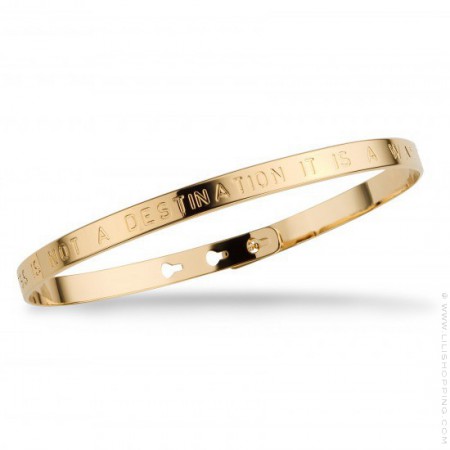 Happiness Is Not A Destination Gold Plated Bracelet