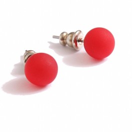 Red resin earrings