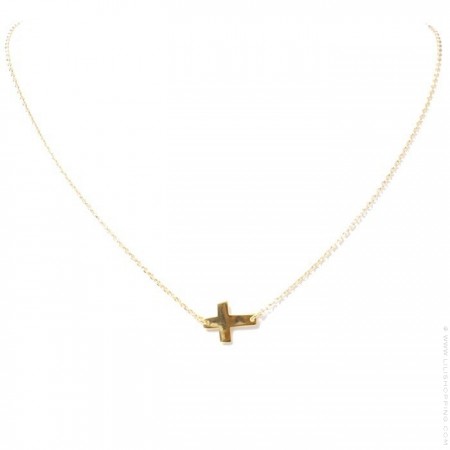 Collier croix plaqué or