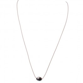 Faceted oval black onyx necklace