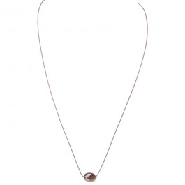 Faceted oval smoked quartz necklace