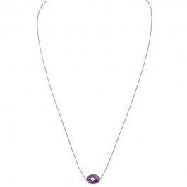 Faceted oval purple amethyst necklace