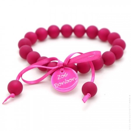 Bracelet Zoé Bonbon mini boules fushia