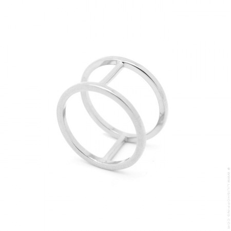 Bague double anneau en argent