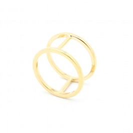 Bague double anneau plaquée or
