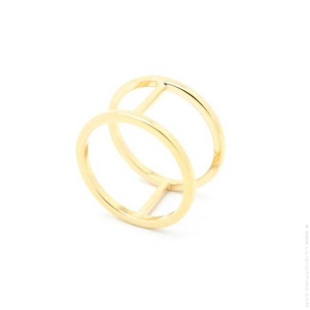 Bague double anneau plaquée or
