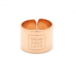 Bague Dream Smile Love plaquée or rose