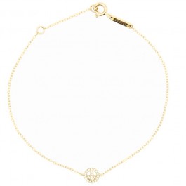 18k Gold and White Diamond Peace & Love Bracelet