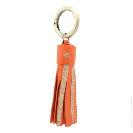 Glitter and leather keychain