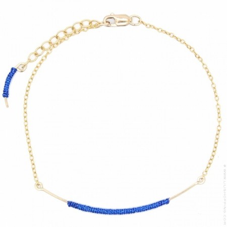 Bracelet wrappé plaqué or royal blue