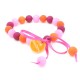 Bracelet mini boules rose orange fushia