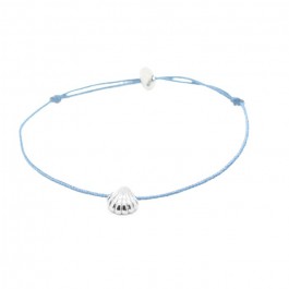Silver seashell blue cord bracelet