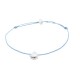 Silver seashell blue cord bracelet