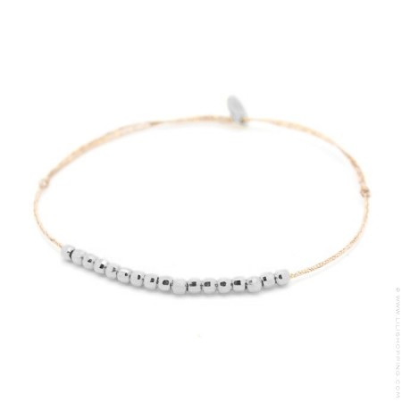 Bracelet lurex et perles en argent