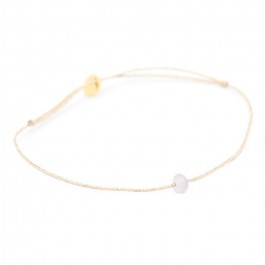 Bracelet quartz blanc rosé sur lien lurex