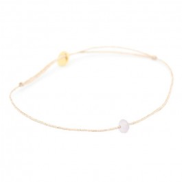 white very light pink quartz on a lurex Bracelet
