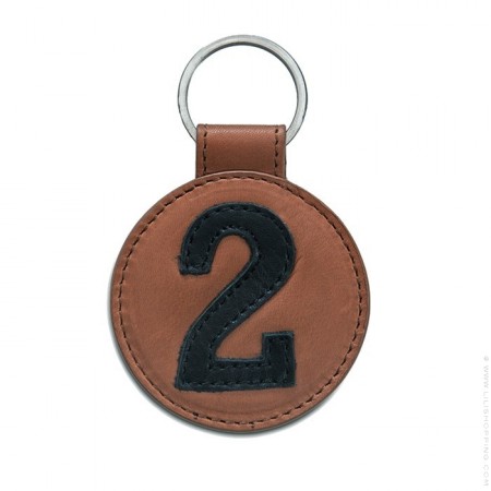 Black and brown leather keychain n°2