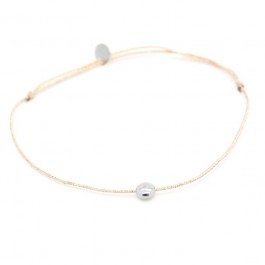 Silver round on a lurex Bracelet