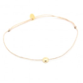 Bracelet lurex et galet plaqué or
