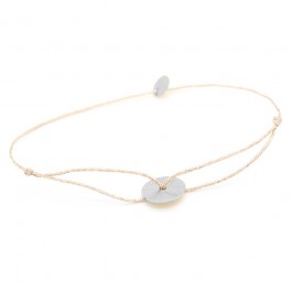 Bracelet lurex et disque en argent brossé