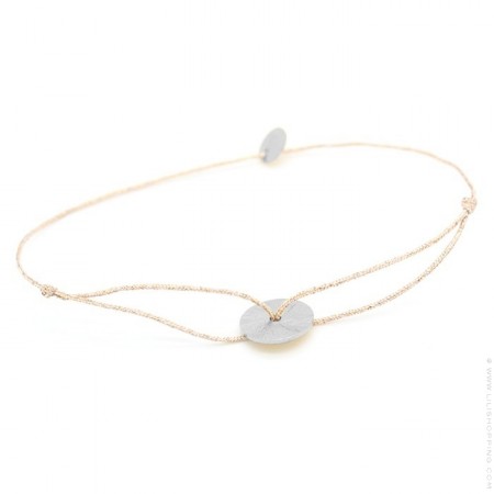 Bracelet lurex et galet en argent