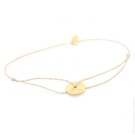 Bracelet lurex et galet plaqué or