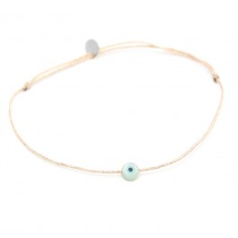 Bracelet lurex et oeil porte bonheur