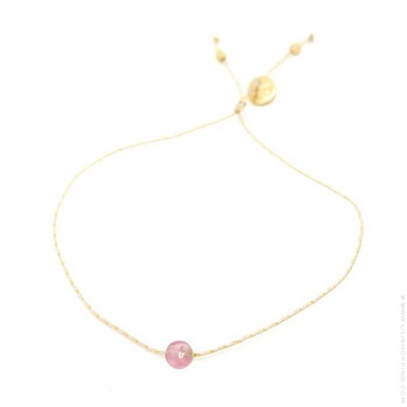Pink tourmaline on a lurex Bracelet