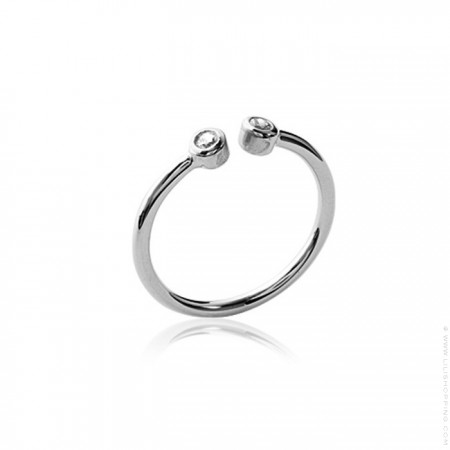 Bague 2 strass en argent