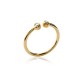 Gold platted ring with 2 white zirconium