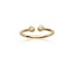 Gold platted ring with 2 white zirconium