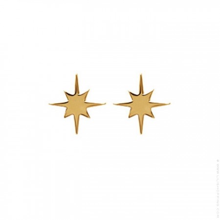 Boucles d'oreilles puce étoile plaquée or