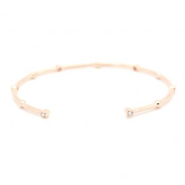 Pink gold platted bangle with 6 white zirconium
